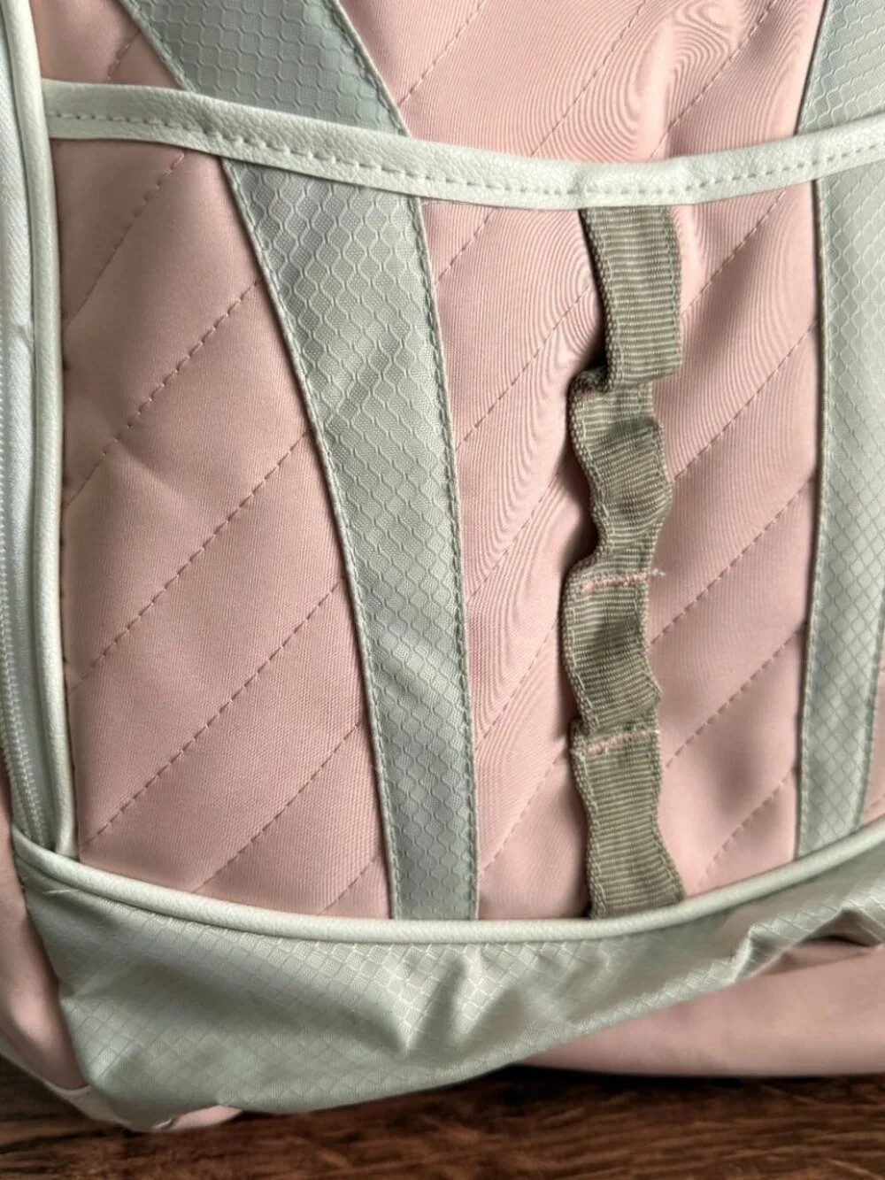 Starter Pink Gray Quilted Small Backpack Daypack Travel Bag 15